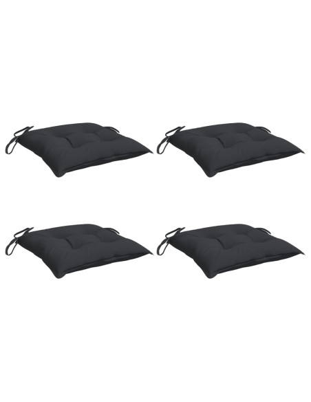 Cuscini per Sedia 4 pz Neri 50x50x7 cm Tessuto Oxford