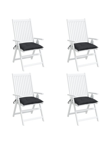 Cuscini per Sedia 4 pz Neri 50x50x7 cm Tessuto Oxford