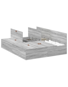 Struttura letto con contenitore Grigio Sonoma 150 x 200 cm 2