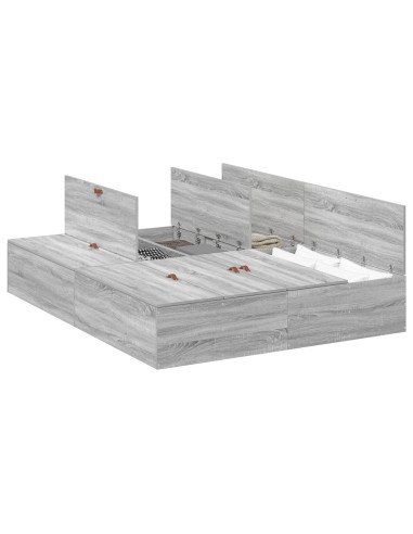 Struttura letto con contenitore Grigio Sonoma 150 x 200 cm