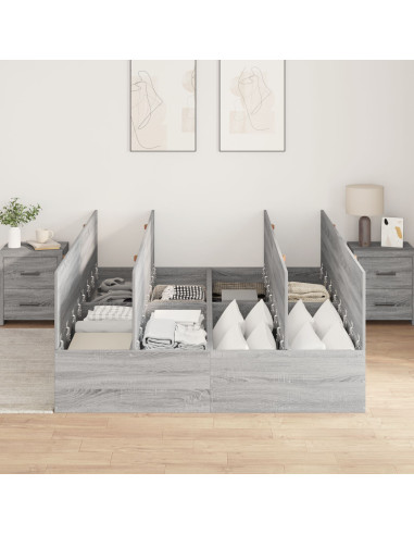 Struttura letto con contenitore Grigio Sonoma 150 x 200 cm