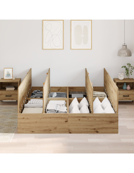Struttura Letto  Rovere artigianale Legno ingegnerizzato