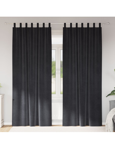 Tende oscuranti 2 pcs Grigio scuro 140 x 245 cm Velluto