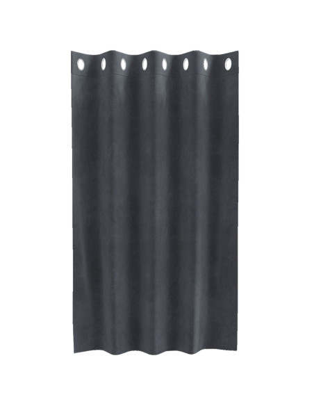 Tende oscuranti  con occhielli 2 pz in velluto grigio chiaro