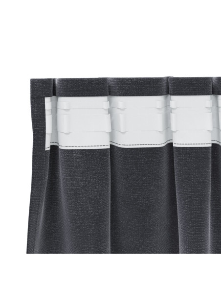 Tende oscuranti  con nastro superiore 2 pz Grigio scuro in velluto