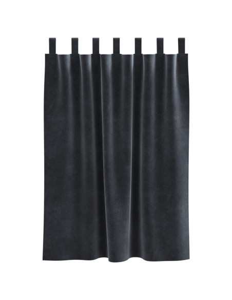 Tende oscuranti  con anelli 2 pz Grigio scuro in velluto