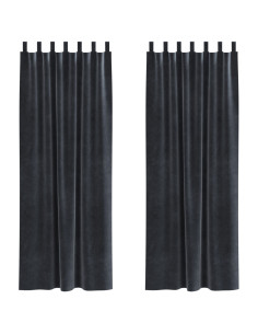 Tende oscuranti 2 pcs Grigio scuro 140 x 260 cm Velluto 2