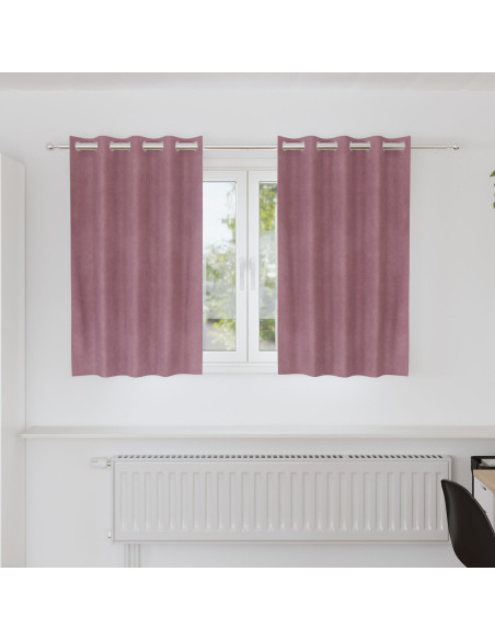 Tende oscuranti  con occhielli 2 pezzi in velluto rosa scuro