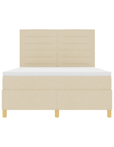 Letto a molle con materasso Crema 160 x 200 cm Tessuto