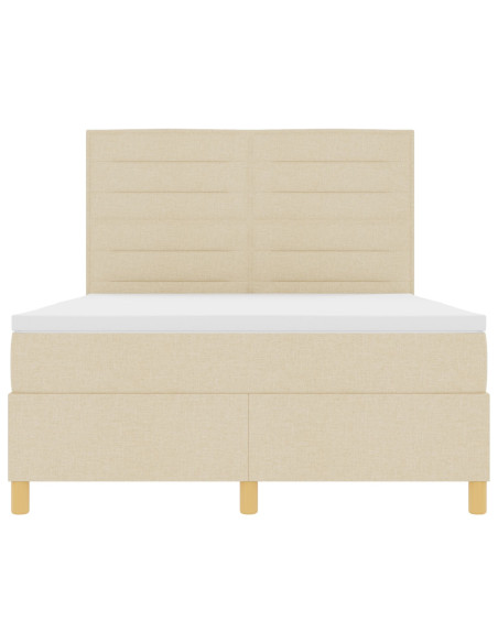 Letto Box Spring  con Materasso Panna 160x200 cm Tessuto