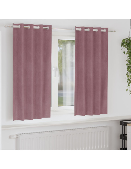 Tende oscuranti  con occhielli 2 pezzi Rosa scuro in velluto