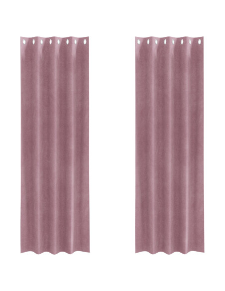 Tende oscuranti  con occhielli 2 pezzi in velluto rosa scuro