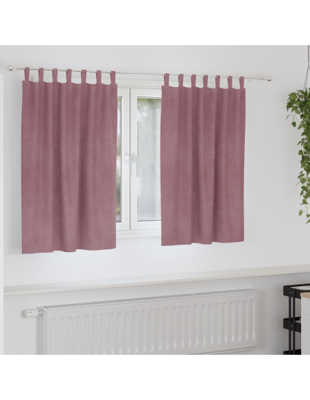 Tende oscuranti  con anelli di sospensione 2 pz in velluto rosa scuro