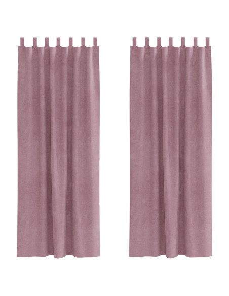 Tende oscuranti  con anelli di sospensione 2 pz Rosa scuro in velluto