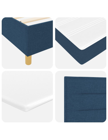 Letto a molle con materasso Blu 160 x 200 cm Tessuto