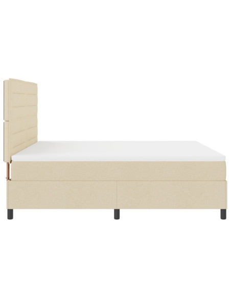 Letto a molle con materasso Crema 180 x 200 cm Tessuto