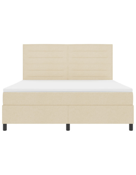 Letto Box Spring  con Materasso Crema Super King in Tessuto