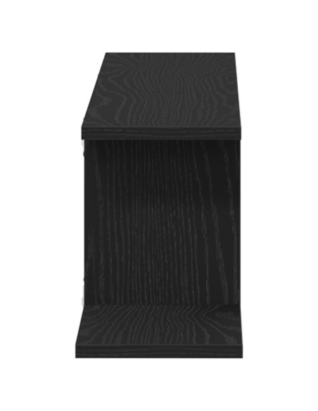 Mensola TV da parete  nera in rovere 125x18x23 cm in legno ingegnerizzato