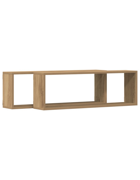 Mensole a parete  2 pezzi in rovere artigianale 80x15x26 cm in legno ingegnerizzato