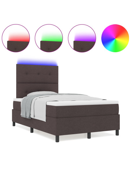 Letto  con materasso Marrone scuro Tessuto 120 x 200 cm Materasso