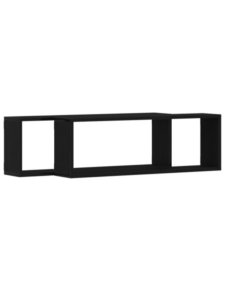 Mensole vitaXL - Set di 2, Rovere Nero, 80x15x26 cm, Realizzate in Legno Ingegnerizzato
