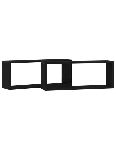 Scaffali da parete 2 pcs Rovere Nero 60 x 15 x 23 cm