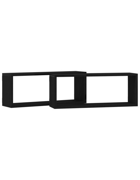 Scaffali  2 Pezzi Rovere Nero 60x15x23 cm Realizzato in Legno Ingegnerizzato