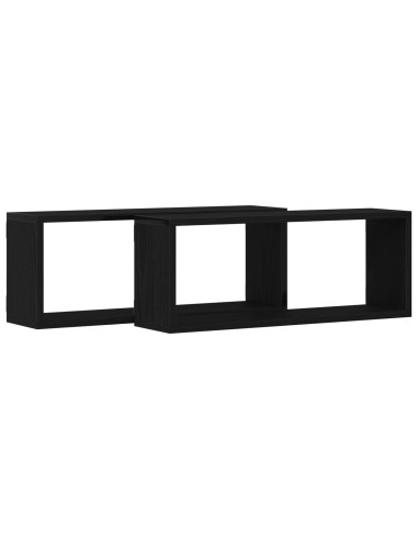Scaffali da parete 2 pcs Rovere Nero 60 x 15 x 23 cm