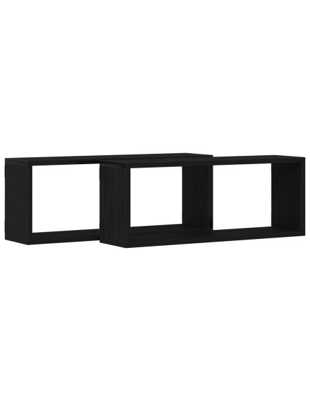 Scaffali  2 Pezzi Rovere Nero 60x15x23 cm Realizzato in Legno Ingegnerizzato
