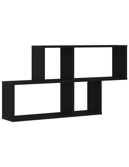 Mobile sospeso in rovere nero 76x15x53 cm realizzato in legno ingegnerizzato