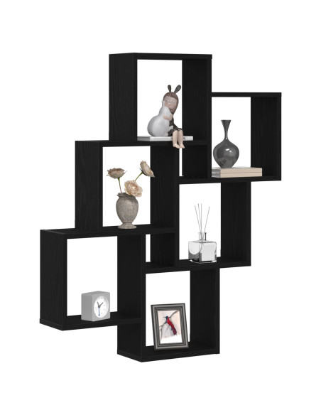 Armadio a muro  Nero Rovere 78x15x92 cm in legno ingegnerizzato