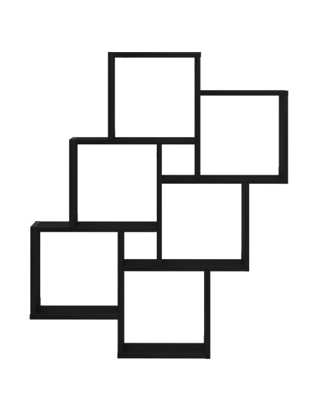 Scaffale da parete con lo scaffale Rovere Nero 78 x 15 x 93 cm