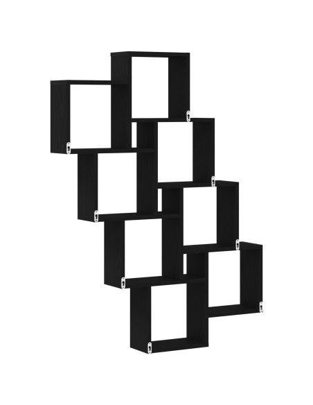 Scaffale da parete Rovere Nero 90 x 15 x 119,5 cm