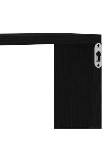 Ripiani da parete , 2 pezzi, Nero Rovere, 50x15x85 cm, Legno ingegnerizzato
