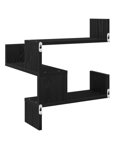 Mensole  2 pz Nero Rovere 40x40x49,5 cm Legno ingegnerizzato