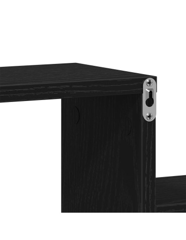 Scaffale da parete Rovere Nero 80 x 15 x 78,5 cm