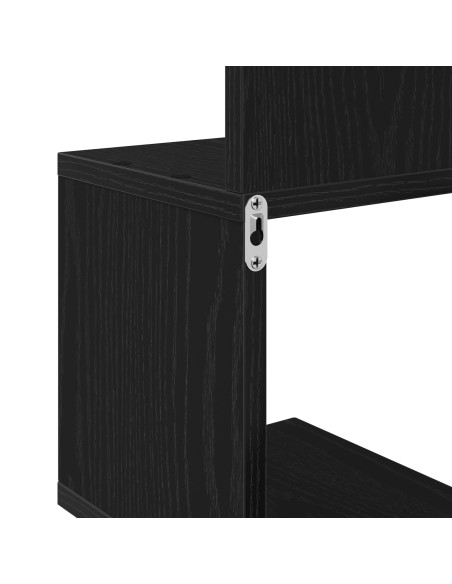 Mensola d'angolo  nera in rovere, 20x20x127,5 cm, in legno ingegnerizzato