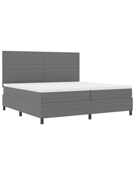 Letto a Molle  con Materasso e Luce LED Grigia 200x200 cm Tessuto Vellutato