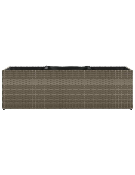 Fioriera da Giardino con 3 Vasi Grigia 105x30x32 cm Polyrattan