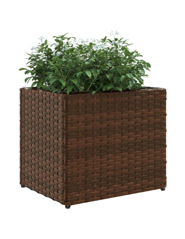 Fioriera da Giardino Marrone 36x30x32 cm in Polyrattan