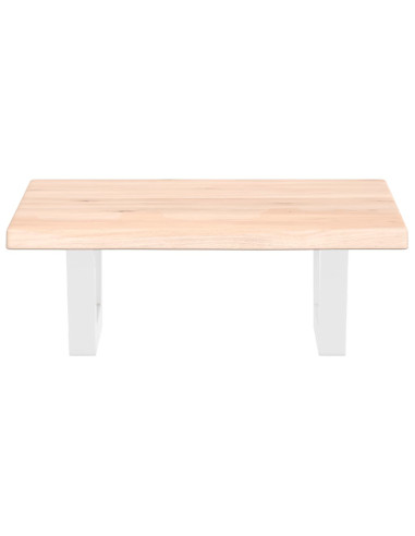 Ripiano a Parete per Lavabo in Acciaio e Massello di Rovere