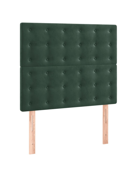 Giroletto a Molle con Materasso Verde Scuro 80x200 cm Velluto