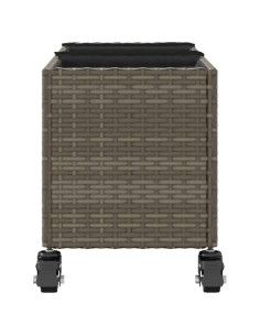 Fioriere da Giardino Ruote 2pz Grigie 107x32x38 cm Polyrattan 2