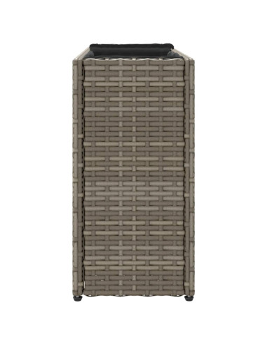 Fioriere da Giardino con 2 Vasi Grigie 90x20x40cm in Polyrattan