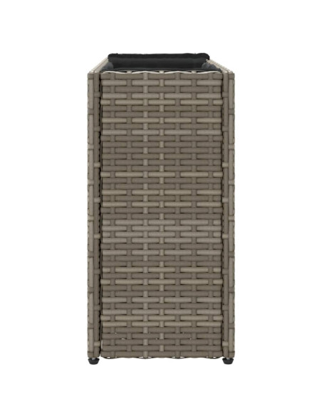 Fioriere da Giardino con 2 Vasi Grigie 90x20x40cm in Polyrattan