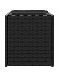 Fioriere da Giardino con 2 Vasi Nere 72x30x32 cm in Polyrattan 2