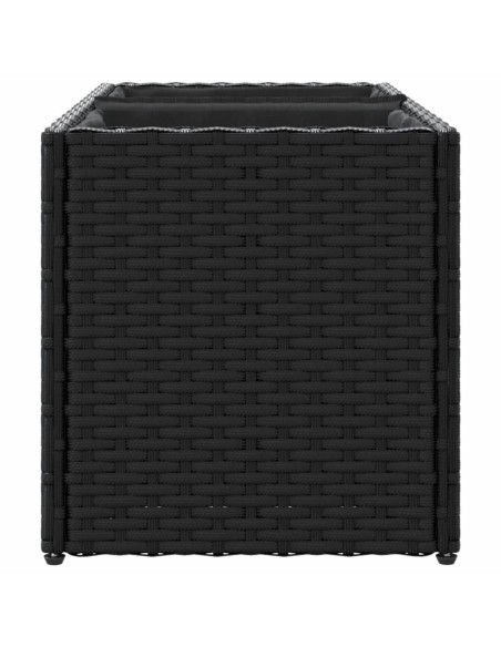 Fioriere da Giardino con 2 Vasi Nere 72x30x32 cm in Polyrattan