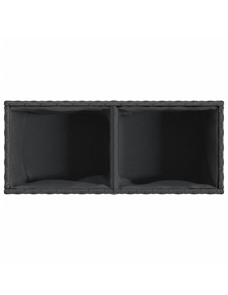 Fioriere da Giardino con 2 Vasi Nere 72x30x32 cm in Polyrattan