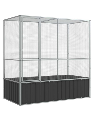 Voliera Argento 210,5x107x212 cm in Acciaio