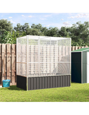 Voliera Argento 210,5x107x212 cm in Acciaio